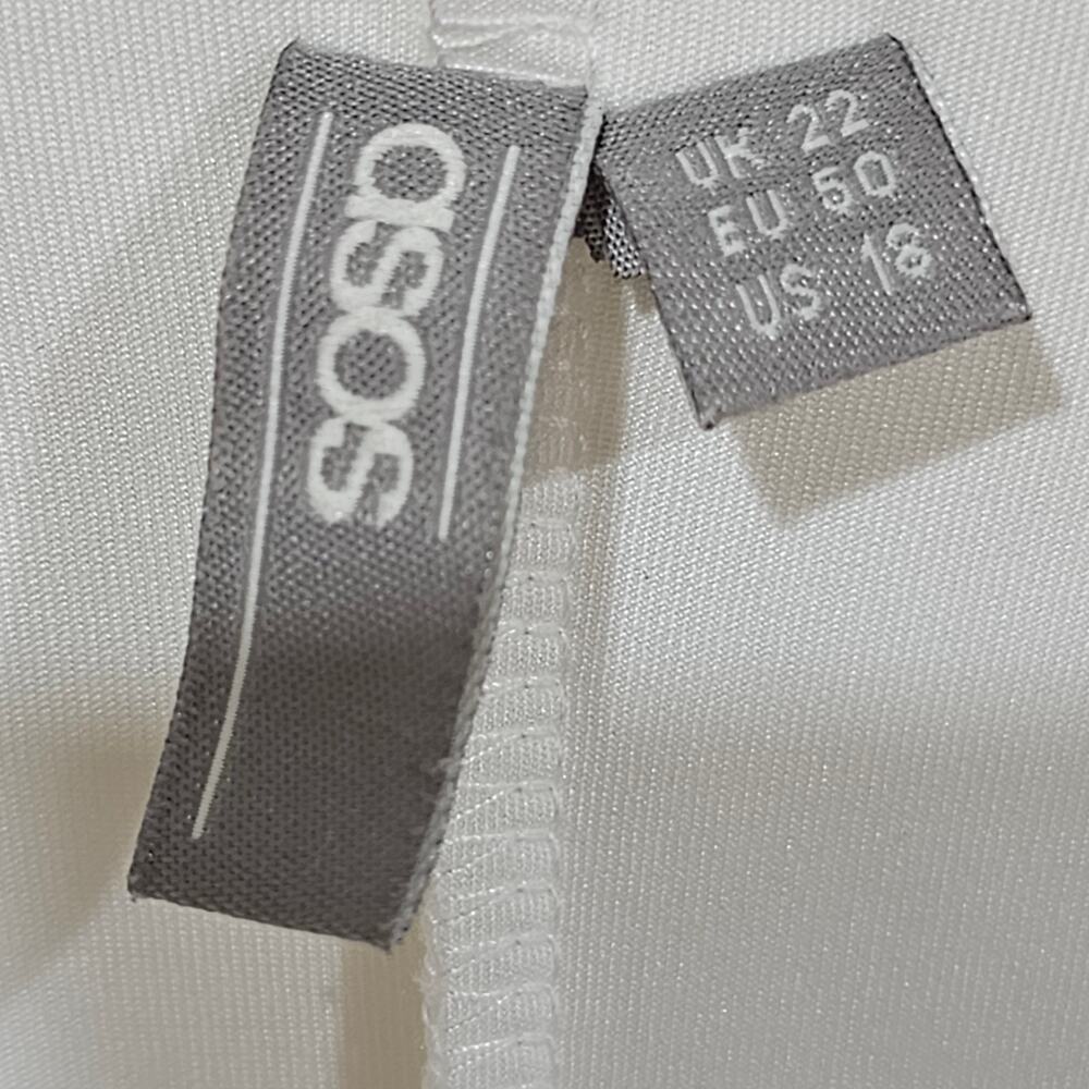 Asos White Cape Sleeve Midi Dress Plus Size 18 - Picture 6 of 8